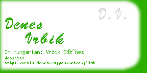 denes vrbik business card